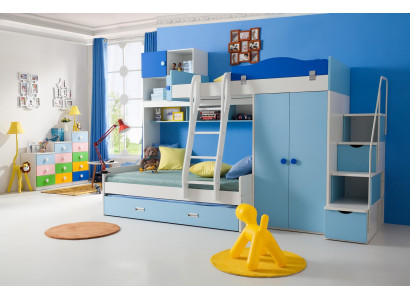 Letti a castello in legno massiccio camera per bambini e adolescenti Nuovo letto a due piani a castello.