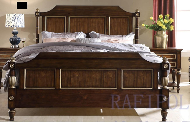 Letto design classico in legno letto doppio da hotel camera da letto di lusso 180x200 nuovo