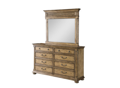 Specchio comò armadio comò credenza set camera da letto in legno stile moderno 2 pezzi