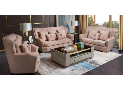 Divano imbottito Couch moderno di lusso con set da 3+2+1 posti, divano di design nuovo.