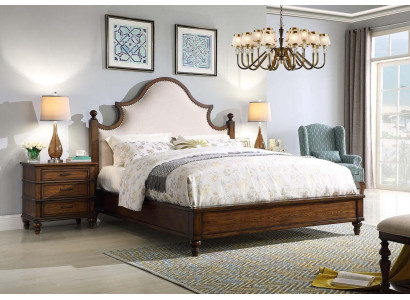 Letto 2x Comodino 3 pezzi. Set camera da letto Design arredamento imbottiti Mobili di lusso Letti Nuovi