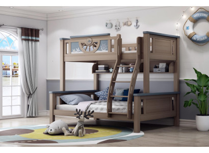 Letto a castello per bambini e ragazzi, mobili da camera in legno a due piani, letto a soppalco, letti doppi
