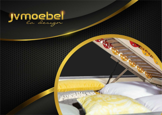 Set di lussuoso letto composto da 3 pezzi con comodino, materasso e nuovo telaio letto per la camera da letto.