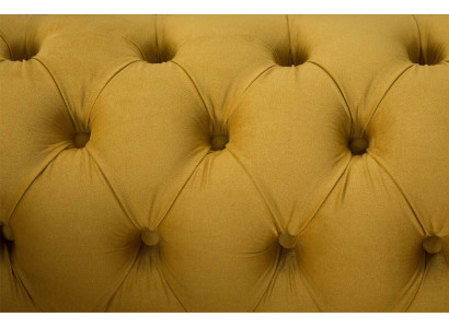 Poltrona Design Relax in Tessuto Lounge di Lusso Gialla Chesterfield
