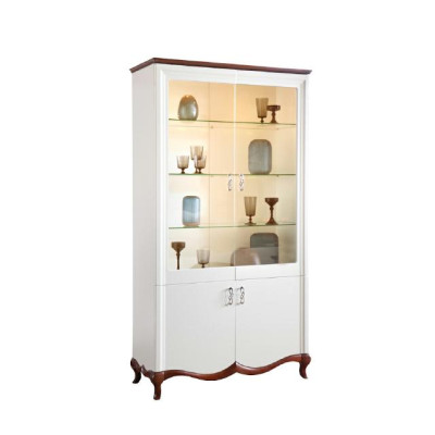 Legno massiccio Legno massello Lavorazione artigianale Vetrina classica Armadio con vetrina Vetrine MIW2