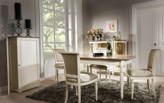 Grande tavolo Tavolo da pranzo Tavolo in legno Tavolo da conferenza Estensibile 190 cm Modello FL-S2