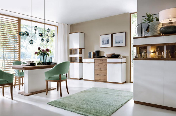 Vetrina stile moderno collezione soggiorno Vetrina armadio scaffale credenza bianca