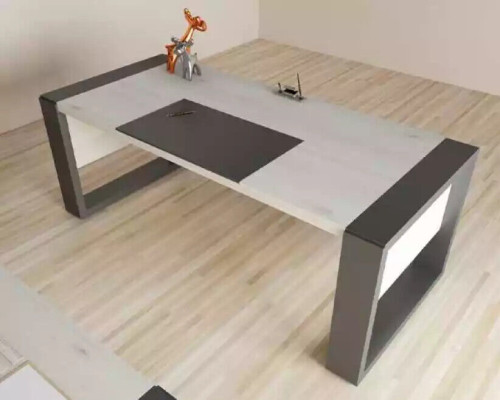 Grigio arredamento per ufficio Scrivania Armadio a muro Comò Tavolino 3 pezzi Set