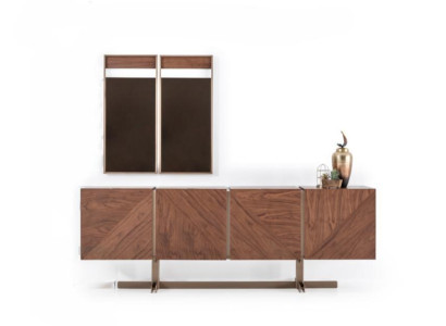 Mobile portaoggetti moderno di lusso con specchio, set di credenza bassa nuovo
