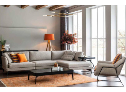 Set di divani a L in grigio moderne poltrona divano Soffi L.