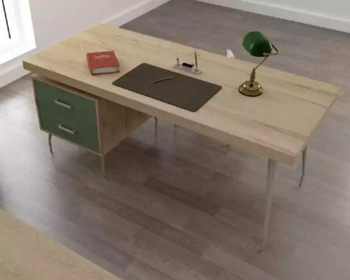 Arredamento per ufficio 4 pezzi. Set scrivania armadietto schedario comodino tavolino