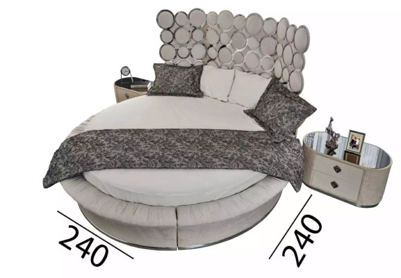 Set da camera da letto letto moderno + 2 comodini + tavolino per il trucco + specchio nuovo