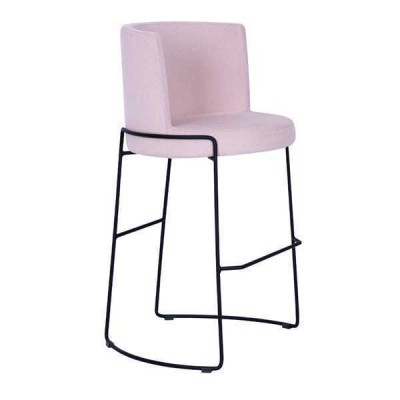 Sgabello da bar moderno, design sedia tessile da sala da pranzo, sgabello rosa nuovo.