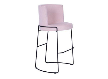 Sgabello da bar moderno, design sedia tessile da sala da pranzo, sgabello rosa nuovo.