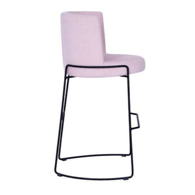 Sgabello da bar moderno, design sedia tessile da sala da pranzo, sgabello rosa nuovo.