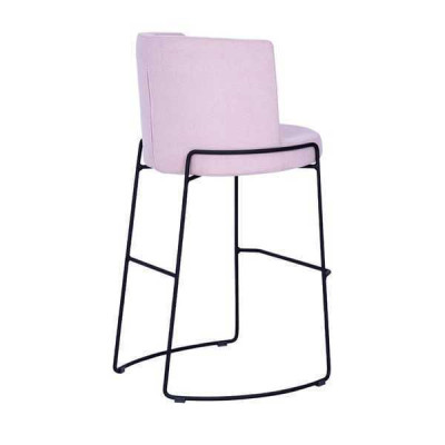Sgabello da bar moderno, design sedia tessile da sala da pranzo, sgabello rosa nuovo.