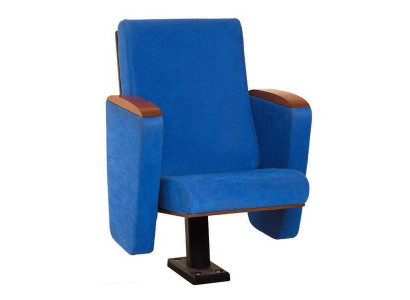 Poltrona Art Deco Poltrona Divano 1 Posto per Design Teatrale di Lusso Blu in Tessuto