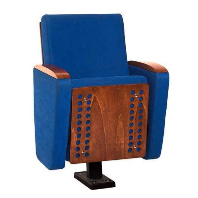 Poltrona Art Deco Poltrona Divano 1 Posto per Design Teatrale di Lusso Blu in Tessuto