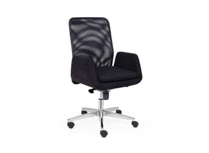 Poltrona tessile imbottita girevole Sedia da computer Mobili per ufficio Sedia Sedia da ufficio con schienale alto