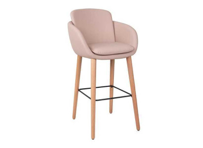 Sgabello da bar beige in similpelle - design sgabello hocker