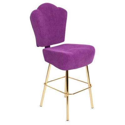 Sedia moderna lilla sgabello da bar designer in tessuto elegante mobili di lusso sgabello