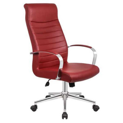 Sedia in ecopelle design Poltrona imbottita Rossa Sedie Sedia da pranzo Sedia da ufficio