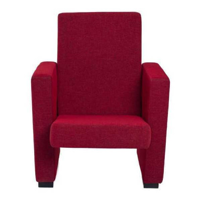 Poltrona Divano monoposto Design di lusso Rosso Sedia Classica Tessuto Tessile Nuovo