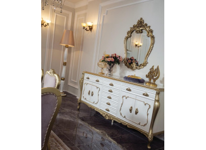 Mobiletto credenza cassettiera mobile armadio set 2 pezzi cassettiera specchio nuovo