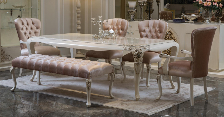 Tavolo da pranzo di lusso Design tavolo Tavoli da pranzo Tavoli in legno Mobili italiani 228 cm