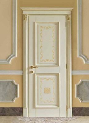 Porte interne Barocco Rococò su misura con telaio, porte in legno massiccio classico italiano