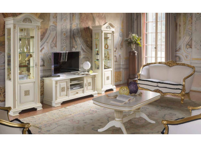 Mobile parete vetrina console parete armadio vetrine in vetro in legno massello soggiorno 3 pezzi