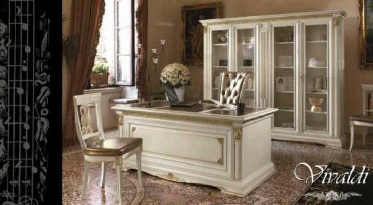 Scrivania Ufficio Tavolo di Legno Massello Tavoli Barocchi Rococò Stile Antico 186x91cm Nuovo