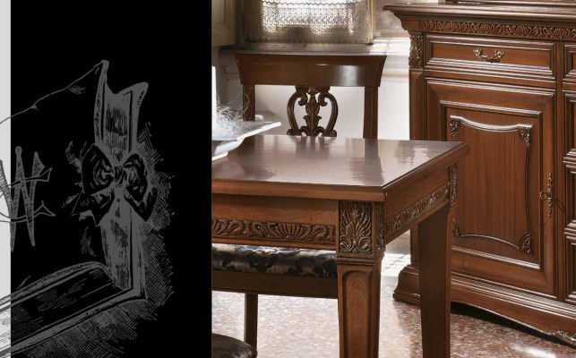 Tavolo da pranzo Tavoli Tavolo Design Classico Legno Barocco Rococò Italia