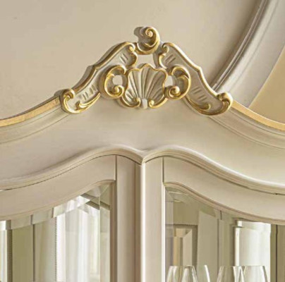 Vetrina armadietto Vetrine Soggiorno Legno massiccio Armadi Design Barocco Rococò Bianco nuovo