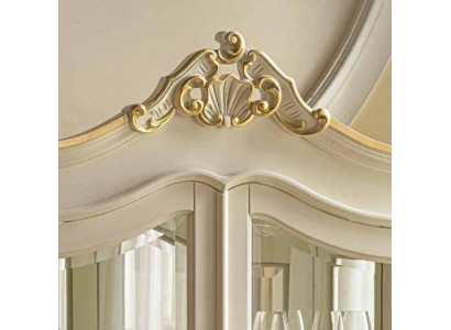 Vetrina armadietto Vetrine Soggiorno Legno massiccio Armadi Design Barocco Rococò Bianco nuovo