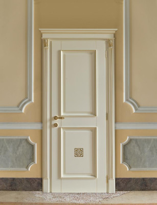 Porta + telaio Porte interne Barocco Su misura Porte classiche in legno massiccio italiane nuove!