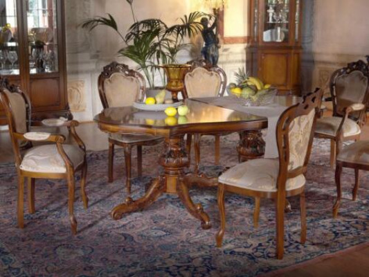 Tavolo da pranzo Set tavolo 6x sedie sedia sala da pranzo Set gruppo legno massiccio 7 pezzi nuovo