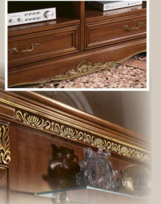 Arredamento per ufficio Studio del capo Set da 2 pezzi Scrivania + Armadietto portadocumenti Tavolo in legno massiccio