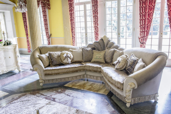 Divano Divano in tessuto Divano angolare Set di divani Design Moderno Divani Italia Forma a L