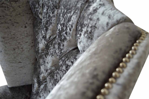 Poltrona Chesterfield Chesterfield divano a 1 posto in tessuto grigio nuovo