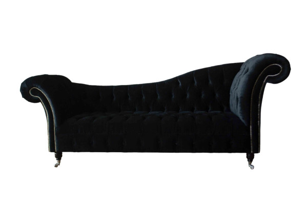 Divano in tessuto di lusso Chesterfield Chesterfield imbottito 3 posti set blu velluto