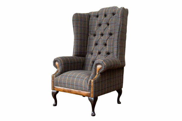 Chesterfield poltrona divano imbottito monoposto in tessuto poltrona con alto schienale imbottita