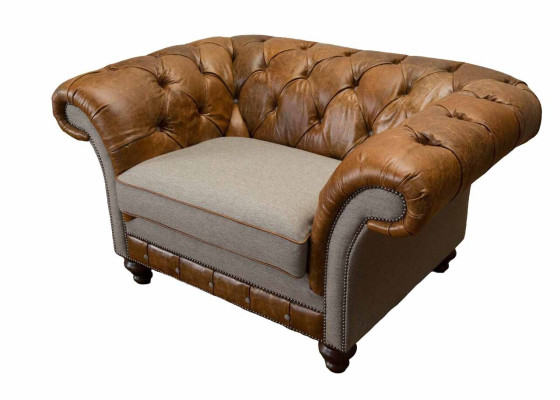 Design poltrona Chesterfield 1 posto divano di lusso Classiche sofe in tessuto.