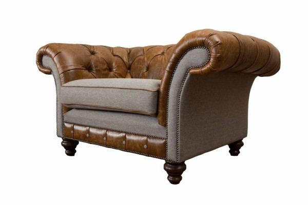 Design poltrona Chesterfield 1 posto divano di lusso Classiche sofe in tessuto.