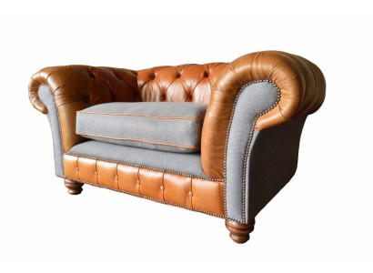 Chesterfield poltrona design divano divani 1 posto tessuto nuovo