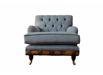 Poltrona Poltrona orecchie Posti Stoffa Lusso Soggiorno Classico Chesterfield
