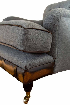 Poltrona Poltrona orecchie Posti Stoffa Lusso Soggiorno Classico Chesterfield