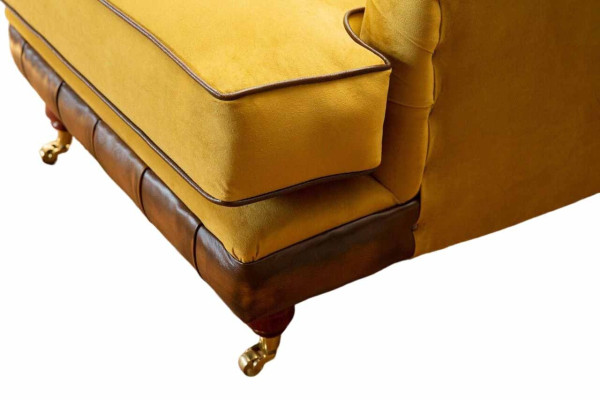 Poltrone divano 1 posto in tessuto da soggiorno, mobili di lusso in stile Chesterfield