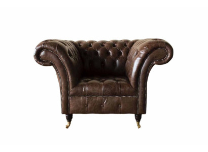 Sedia Chesterfield design classico soggiorno imbottita in stile monoposto.