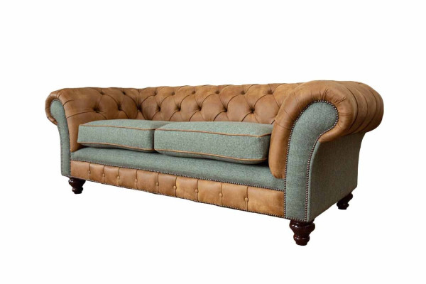 Divano 3 posti Design Imbottito in Pelle Chesterfield Relax
